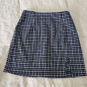 Wild Fable Blue, Black and White Plaid Mini Skirt Size 0